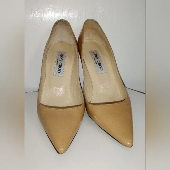 NUDE LEATHER JIMMY CHOO PUMPS - Picture 5 of 10